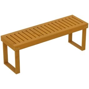 Banco de jardín de 2 plazas de madera con asiento de lamas, 300 kg, 120x34x43 cm, teca