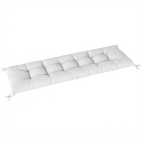 Cojín para banco y tumbona de jardín, UV50+, rebote lento, 198x65x13 cm, crema