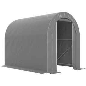 Carpa de jardín exterior gris claro 2,4x1,6x1,9 m con marco de acero e impermeable