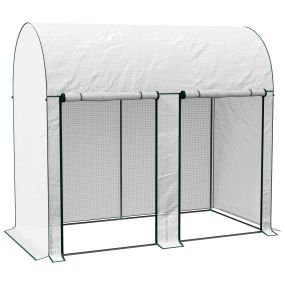 Invernadero de jardín exterior 2 puertas enrollables marco de acero cubierta PE anti-UV impermeable 200x100x178 cm blanco