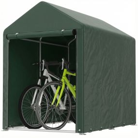 Carpa de jardín exterior 1,2x1,8x1,65 m con 2 habitaciones, puerta enrollable, verde