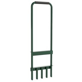 Aireador de césped manual de 5 púas huecas con mango antideslizante verde oscuro
