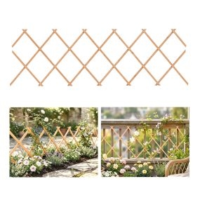 Enrejado de jardín de madera extensible 180x60 cm marrón claro