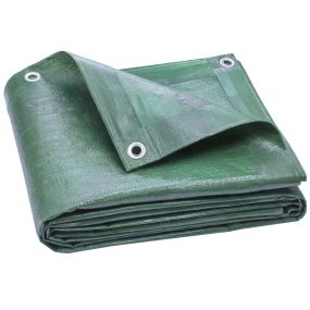 Lona impermeable exterior 6x8 m PE 90 g/m² verde con ojales reforzados protección UV