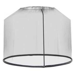 Mosquitera para sombrilla de jardín Ø3 m negra con cremallera y tubo rellenable de agua