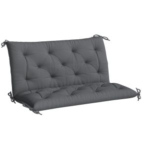 Cojín para banco de jardín con respaldo 100x98x8 cm gris oscuro