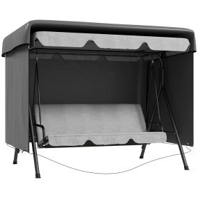 Funda para columpio de jardín exterior impermeable con cremallera 215x155x150 cm gris oscuro
