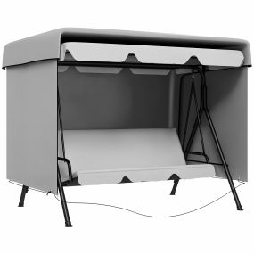 Funda para balancín de jardín exterior impermeable con cremallera 215x155x150 cm gris claro