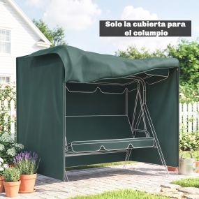 Funda para columpio de jardín exterior 600D impermeable con 2 cremalleras 177x114x152 cm verde oscuro