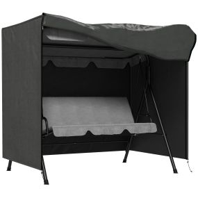 Funda para columpio de jardín exterior 600D impermeable 177x114x152 cm gris oscuro