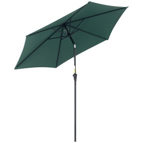 Sombrilla de jardín Ø260x235 cm reclinable con manivela aluminio verde