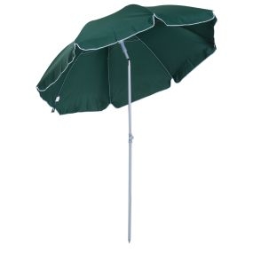 Sombrilla de playa Ø202 cm inclinable con poste desmontable y pincho inferior verde
