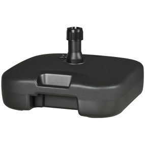 Base para sombrilla de playa y jardín HDPE negro 46x45x26 cm 20 kg agua 30 kg arena
