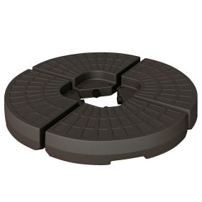 Base para sombrilla rellenable con arena y agua desmontable 100x100x10,5 cm café