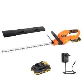 Tijeras cortasetos eléctricas 18V con batería 2000mAh, hoja 51 cm, motor sin escobillas, naranja