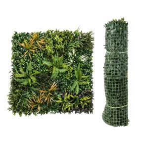 Seto artificial de hiedra 1x1 m para ocultación y privacidad en jardín, terraza y balcón