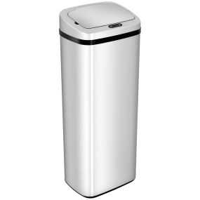 Papelera de cocina 50L con sensor automático de acero inoxidable y ABS plata 33x25x58 cm