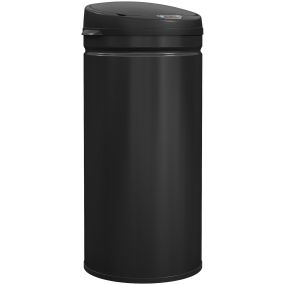 Cubo de Basura Cocina Automático 42 L, Papelera de Cocina de Acero Inoxidable, Sensor Infrarrojo, Cierre Automático, Antihuellas, para Dormitorio, Oficina, Negro