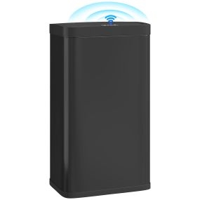 Cubo de basura de cocina automático 45 L de metal con sensor infrarrojo, cierre suave, negro