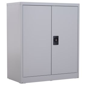 Armario archivador metálico con 2 puertas, cerradura, estante ajustable, 80x40x92,5 cm, gris