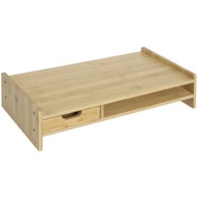 Soporte elevador de monitor de bambú para escritorio 49x25,5x11,5 cm