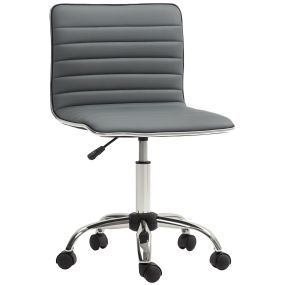 Silla de oficina giratoria sin brazos tapizada en PU gris oscuro altura ajustable carga 120 kg