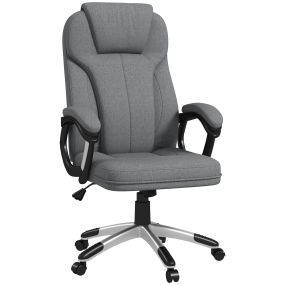 Silla de oficina ergonómica giratoria tapizada en tela gris 66x75x110-120 cm
