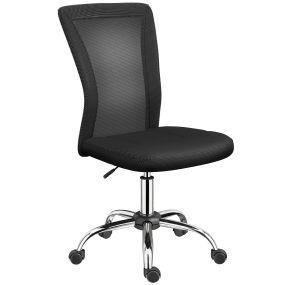 Silla de oficina de malla giratoria sin brazos altura ajustable 100 kg 43x58x90-100 cm negro