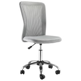 Silla de oficina de malla giratoria sin brazos altura ajustable 100 kg 43x58x90-100 cm gris