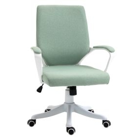 Silla de oficina giratoria basculante con reposabrazos y altura ajustable verde 62x69x92-100 cm