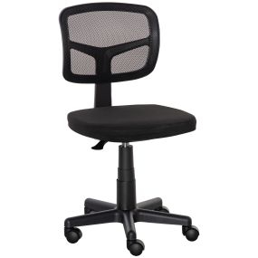 Silla de oficina ergonómica de malla giratoria 360° con altura ajustable y soporte lumbar negro