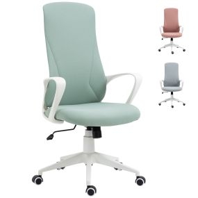 Silla de oficina giratoria juvenil con altura ajustable, basculante, reposabrazos y respaldo alto verde 62x56x110-119,5 cm