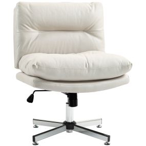Silla de escritorio giratoria con altura ajustable, basculante, sin brazos, gris claro