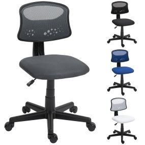 Silla de oficina ergonómica sin brazos giratoria con respaldo de malla transpirable gris 120 kg