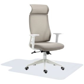 Conjunto de oficina Vinsetto con silla reclinable ajustable y alfombra protectora 90x120 cm gris transparente
