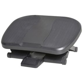 Reposapiés de oficina ajustable con superficie de masaje y almohadillas antideslizantes negro