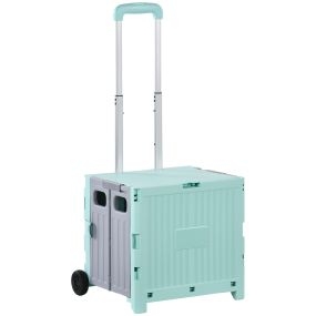 Carrito de compra plegable con 2 ruedas, mango ajustable, 32 L, 41,5x32,5x85 cm, verde