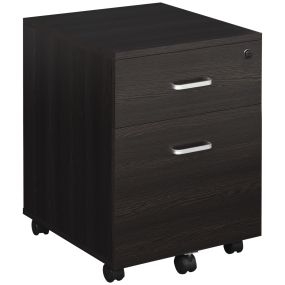 Archivador móvil A4 con ruedas, 2 cajones y cerradura, 40x45x55,6 cm, wengué