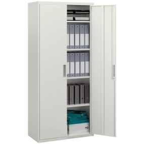 Mueble Archivador de 5 Niveles Archivador con Llave Estantes Ajustable Armario Archivador Metálico para Oficina Estudio Salón 80x40x180 cm Blanco