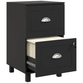 Cajonera de oficina con 2 cajones y cerradura para carpetas A4 y carta 40x41,5x67,5 cm negro