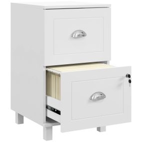 Cajonera de oficina con 2 cajones y cerradura para carpetas A4 y carta 40x41,5x67,5 cm blanco