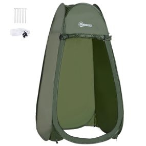 Tienda de ducha pop up instantánea con protección UV techo impermeable asa 100x100x185 cm verde