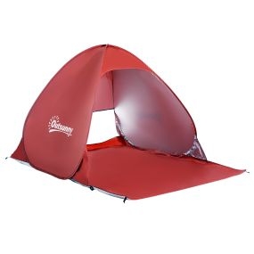 Tienda de playa pop-up para 2-3 personas con protección UV 200x150x119 cm rojo