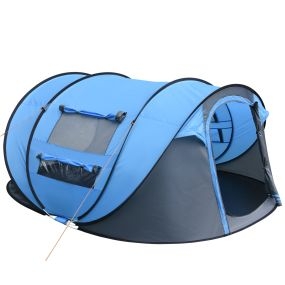 Tienda de campaña pop up para 4-5 personas impermeable anti-UV azul 263,5x220x123 cm