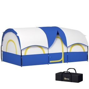 Tienda de campaña familiar tipo túnel para 4-6 personas impermeable 3000 mm 435x251x195 cm azul y blanco