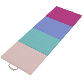 Colchoneta Gimnasia Plegable de Grosor de 5 cm, Tapete de Ejercicio con Asas de Transporte, Bolsa, Esterilla de Gimnasia para Yoga, Aeróbic, Artes Marciales, Multicolor