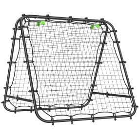 Red de rebote plegable de doble cara, ángulo ajustable 5 niveles, tubo de acero, 100x95x90 cm, negro