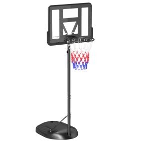 Canasta de baloncesto ajustable 216-277 cm con ruedas y base rellenable negro