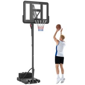 Canasta de baloncesto portátil para exteriores e interiores altura ajustable 235-305 cm negra