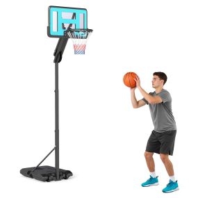 Canasta de baloncesto portátil para exterior e interior, altura ajustable 146-236 cm, con ruedas